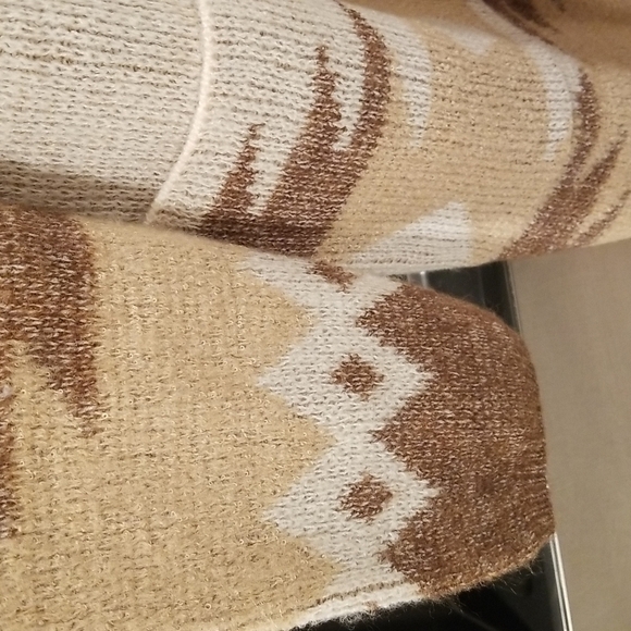 💕JESSICA SIMPSON💕 Open Front Long Cardigan ~ Brown Aztec Print Large L NWT - Picture 6 of 10